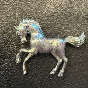 Monet Silver tone Horse Brooch/Pon
